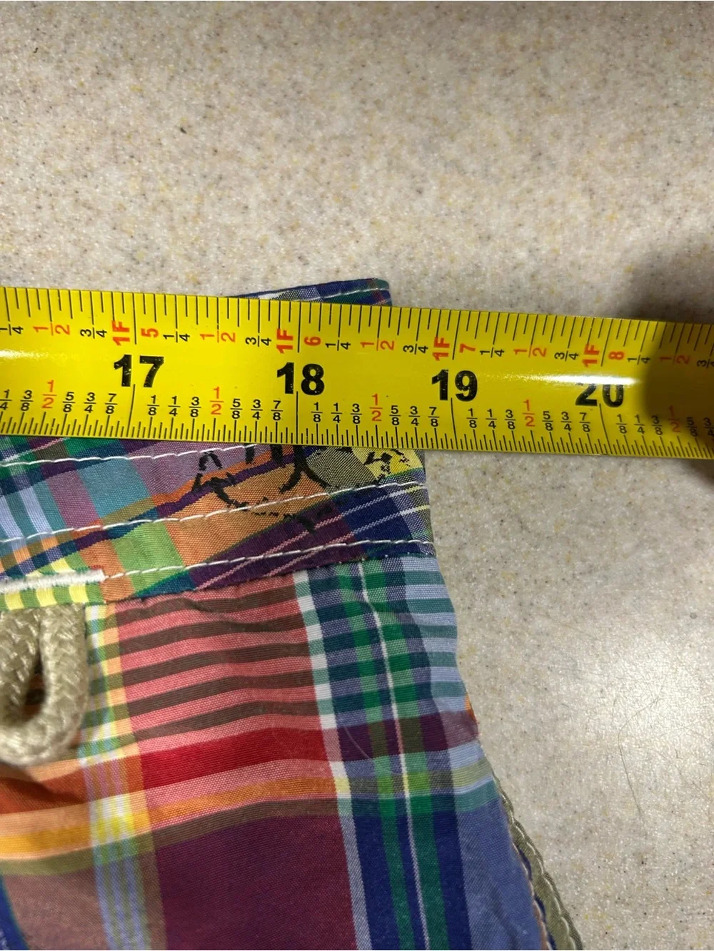 MENS POLO RALPH LAUREN PLAID LINED SWIM BOARD SHORTS SIZE 34